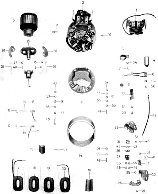 Tafel 28 Gruppe: Elektrische Ausrstung (Lichtmaschine GMR 6/45 (Einzelteile))